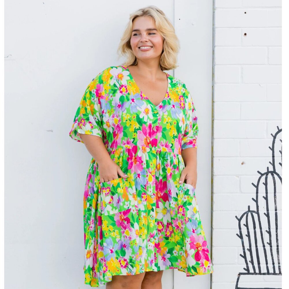 Plus Size 26 Floral Babydoll dress